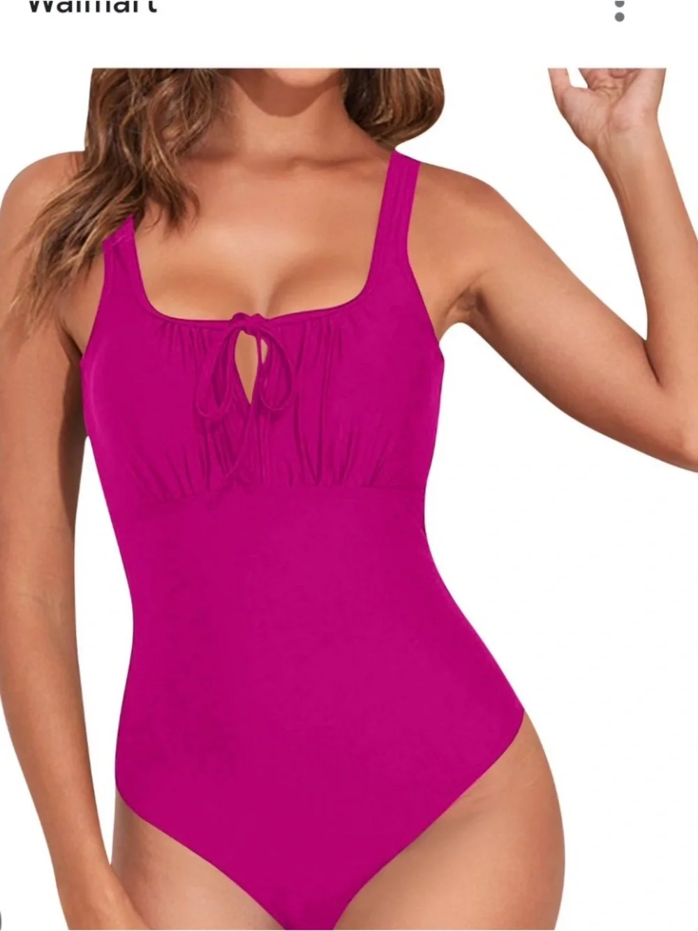 Women’s Magenta One-Piece Swimsuit with Tie Front